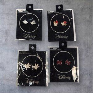 Lot of 4 Pairs Disney Mickey & Minnie Mouse Stud Earring Sets Aldi Exclusive